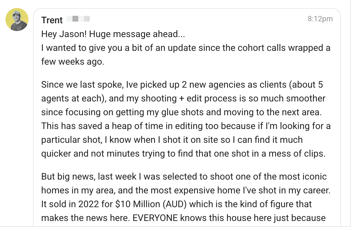 Trent — $10M listing, same checklist
